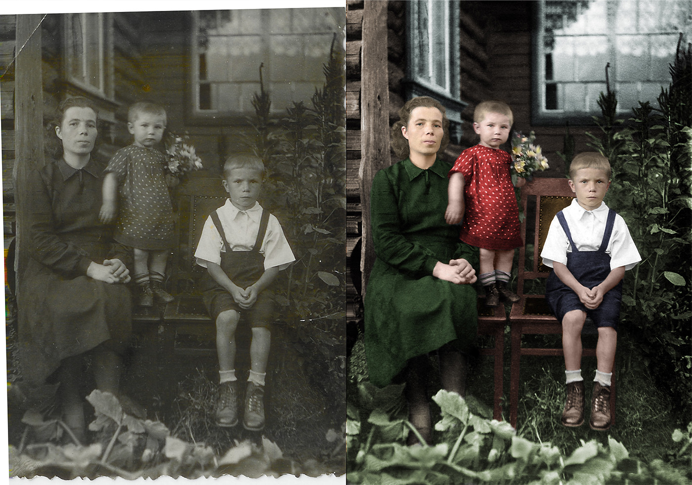 раскрасить фотографию, оцветнить в натуральные цвета